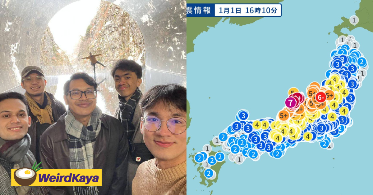 'lasted over 1 minute' - m'sian shares panicked experience after earthquake strikes japan | weirdkaya
