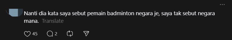 M'sian Influencer Mocked By Netizens After Naming Lin Dan As National Badminton Player comment 1