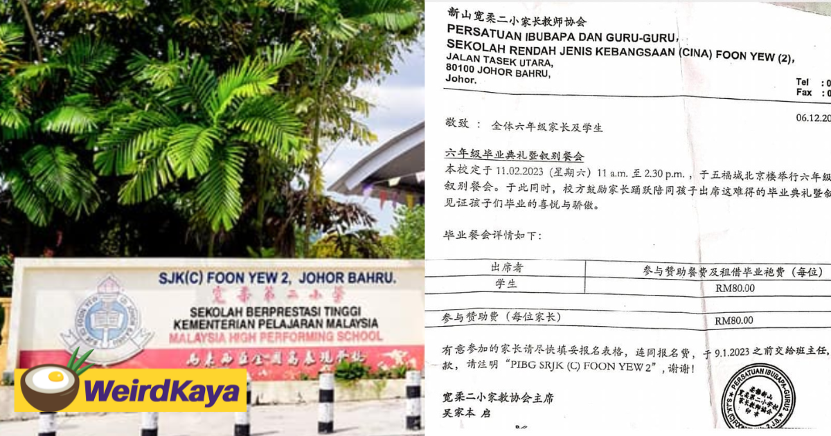 Johor chinese primary school slammed for hosting graduation ceremony at hotel | weirdkaya