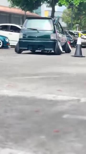 Kancil with big tyre seen on road