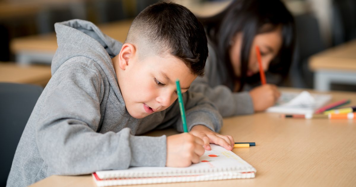 kids are doing exam