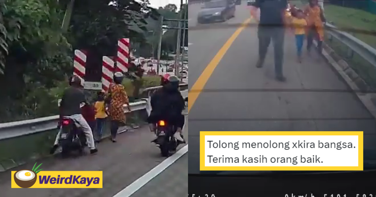 Kind m'sian man helps family who got stranded on highway due to a flat tyre | weirdkaya