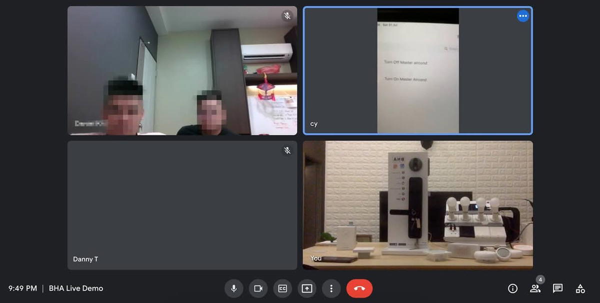 Danny pitching ideas with his clients through google meet