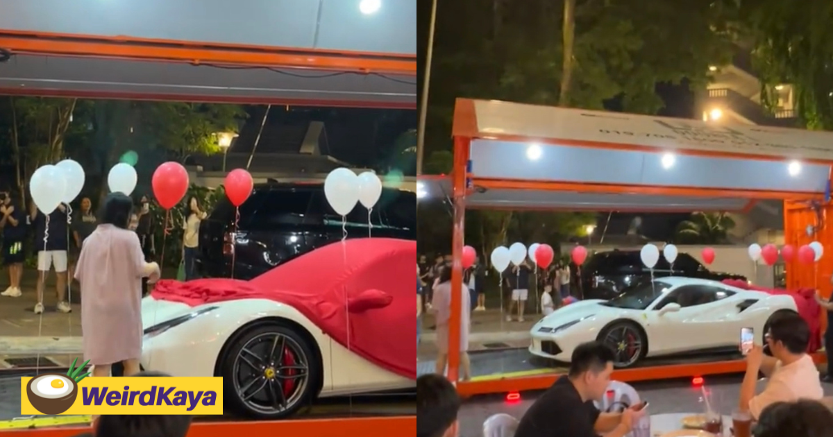 M'sian kopitiam owner gifts wife with rm1. 2mil ferrari to thank her for having many kids | weirdkaya