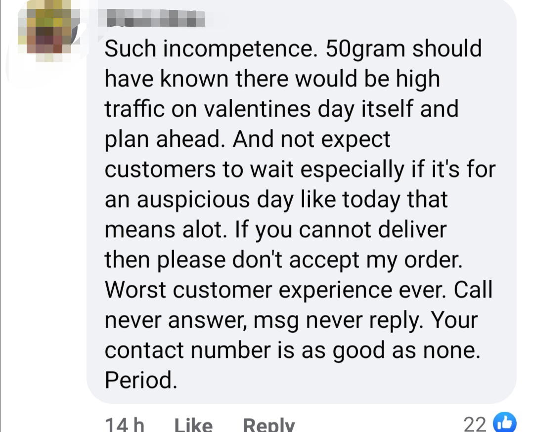 Customers left fuming after popular florist shop 50gram fails to deliver orders on time on valentine's day