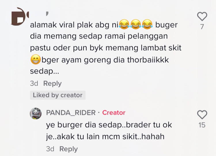 Cheras burger seller loses her cool and hurls bottle of sauce at delivery rider comment 1