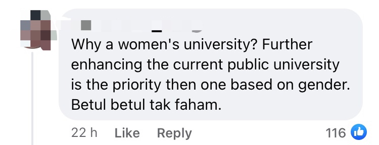 Mohe proposes establishing women's university but m'sians aren't exactly thrilled comment 1