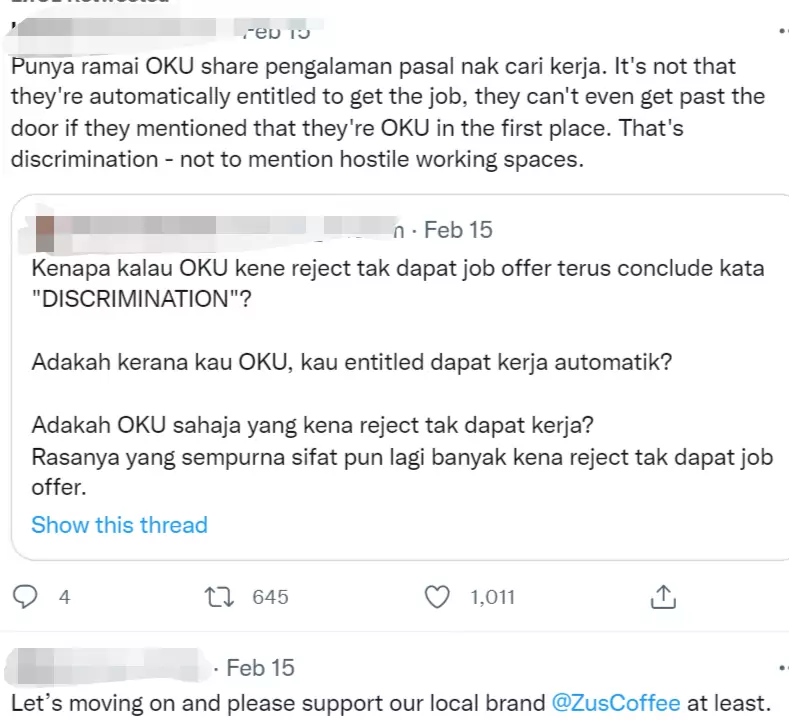 Zus coffee apologises over allegation of discrimination against oku applicant | weirdkaya