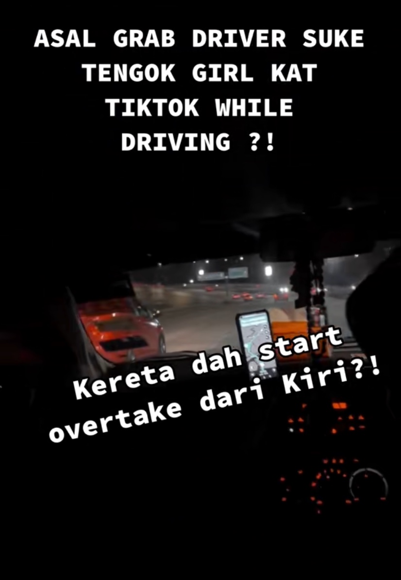 M'sian e-hailing driver caught scrolling tiktok while on the road, netizens slam him for putting others in danger | weirdkaya