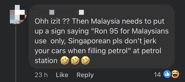 'how about our ron95? ' — m'sians irked by sg drivers being told to put 'nothing to steal' sign when visiting comment 2