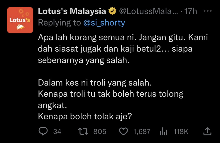 M'sian influencer complains about lotus's staff not carrying her items & netizens aren't having any of it comment 3