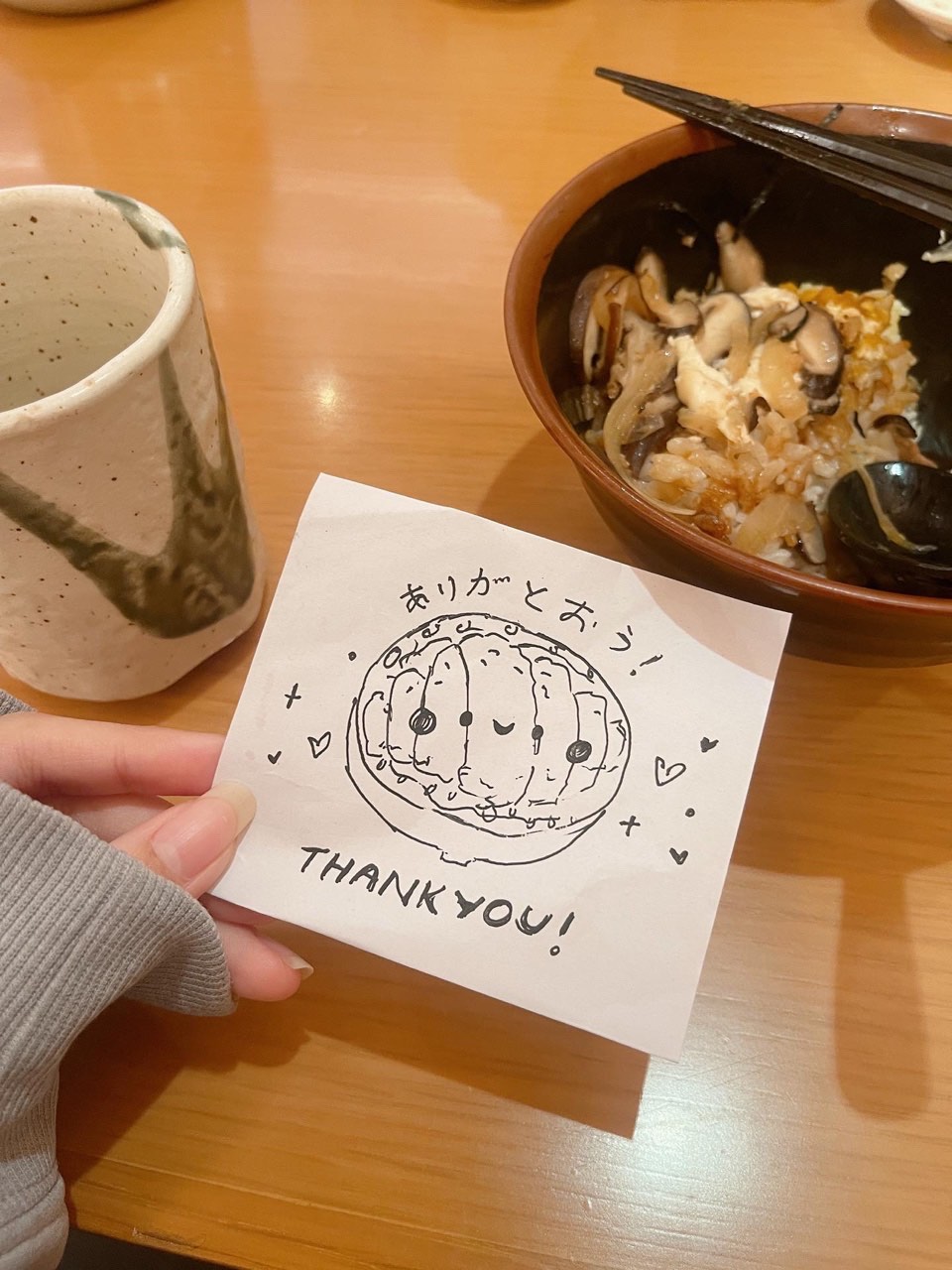 Cute doodle of a food done by a msian artist to convey her thanks