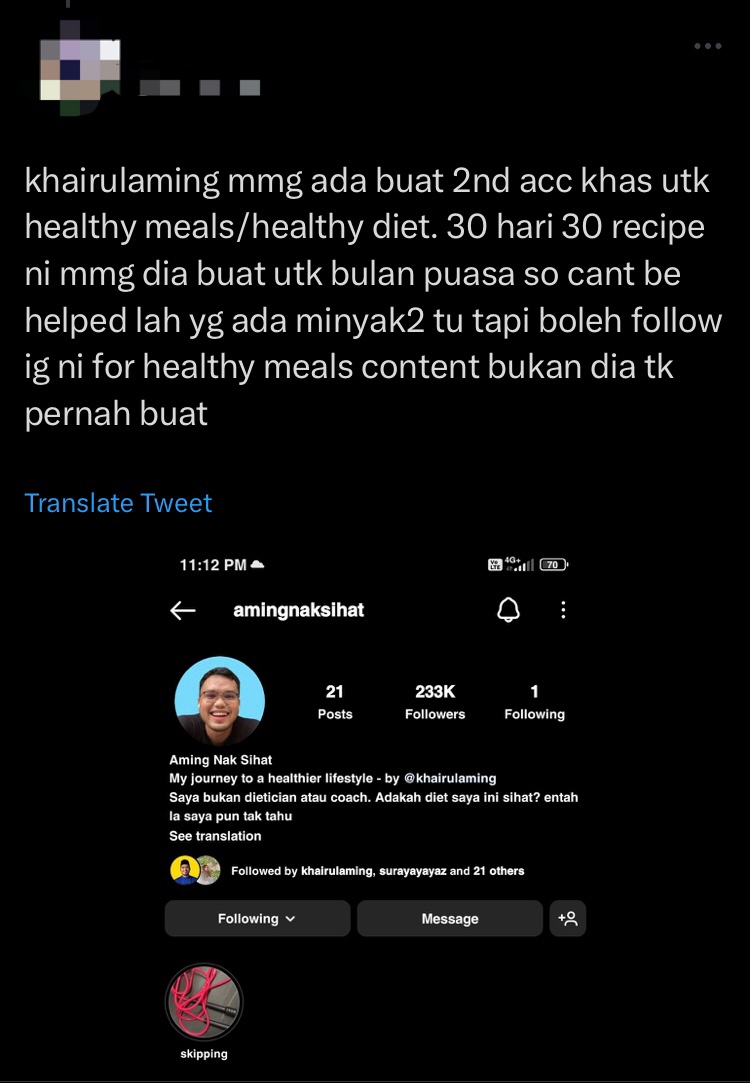 M'sian doctor advises khairul aming to come up with less oily recipes but gets slammed by netizens comment 3