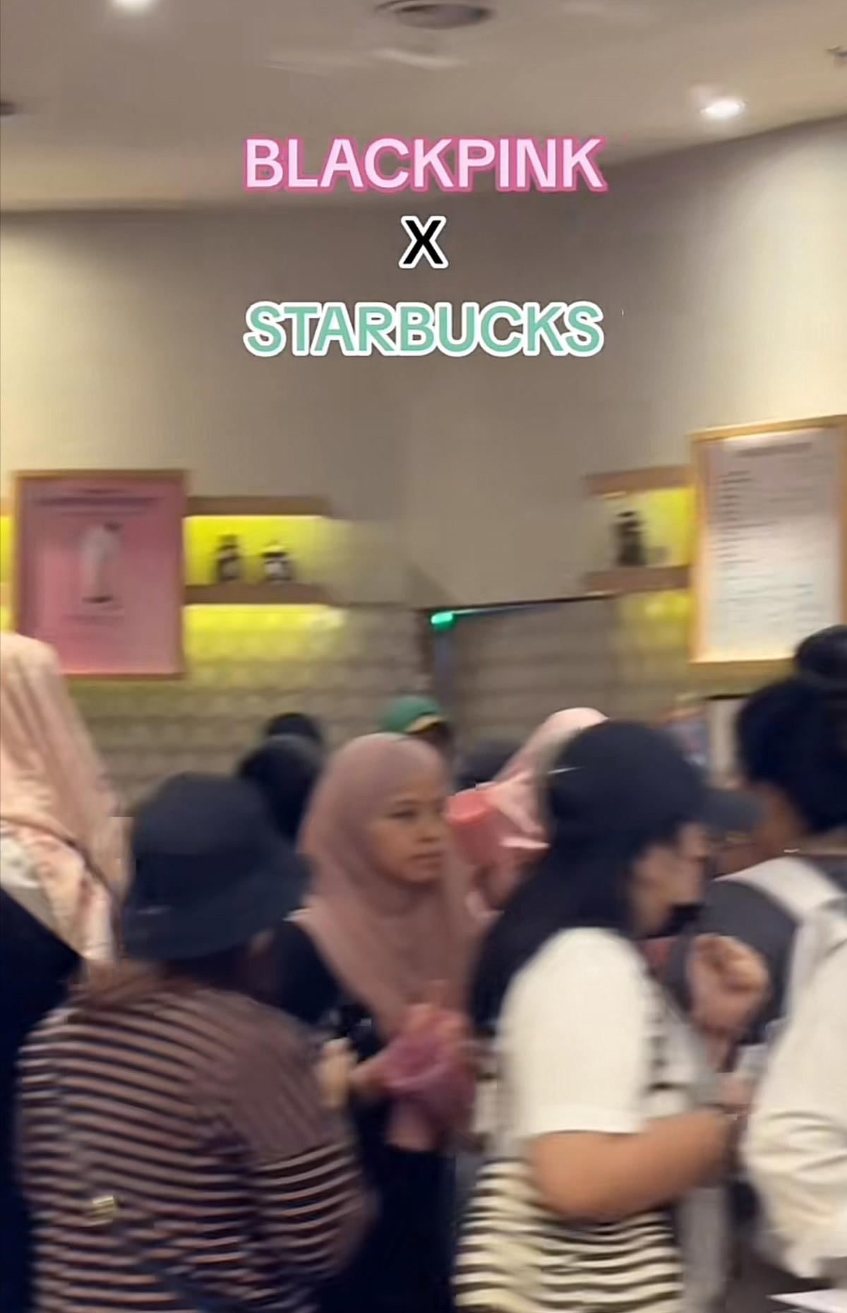 M'sian blinks rush for starbucks' exclusive blackpink merchandise before mall's opening hours