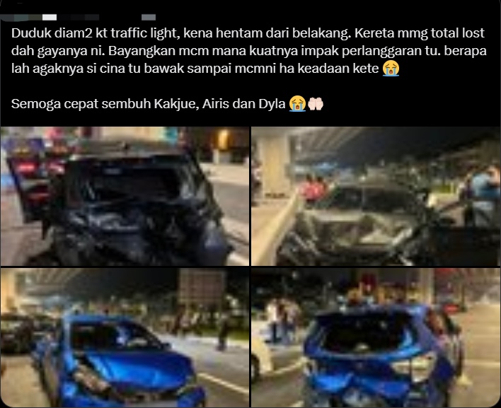 Myvi gets destroyed in crash at traffic light, driver who caused accident denies she was drink driving | weirdkaya