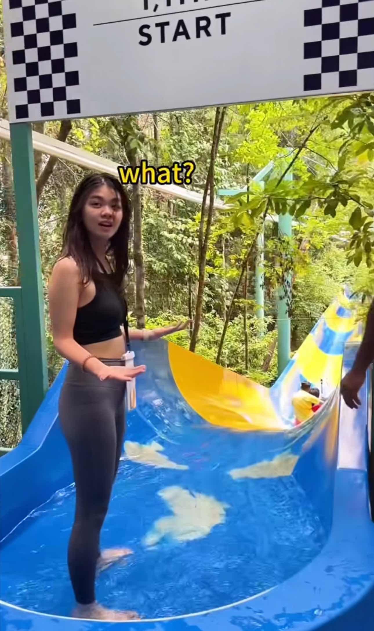 M'sian lifeguard accidentally joins man on water slide ride after he lost his footing