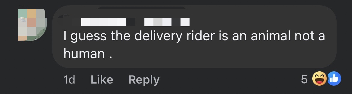 'i'm human, not an animal' — sg man slams delivery rider for putting food on the floor comment 4