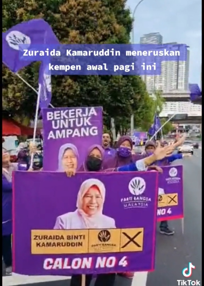 Zuraida kamaruddin 'fishes' for votes in the middle of the road, m'sians unimpressed