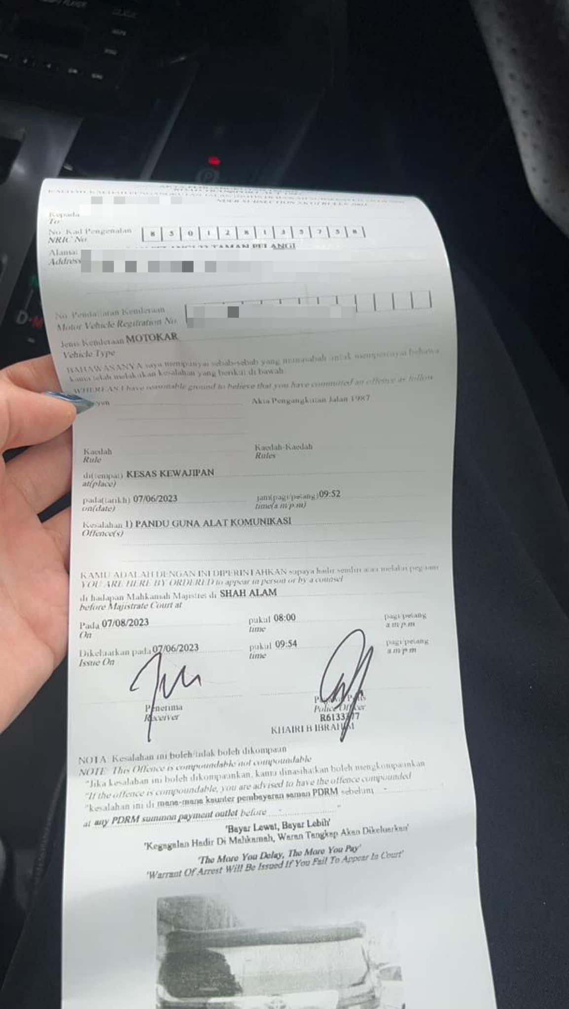 M'sian woman spends 8 hours in court to pay traffic fine for using her phone while driving | weirdkaya