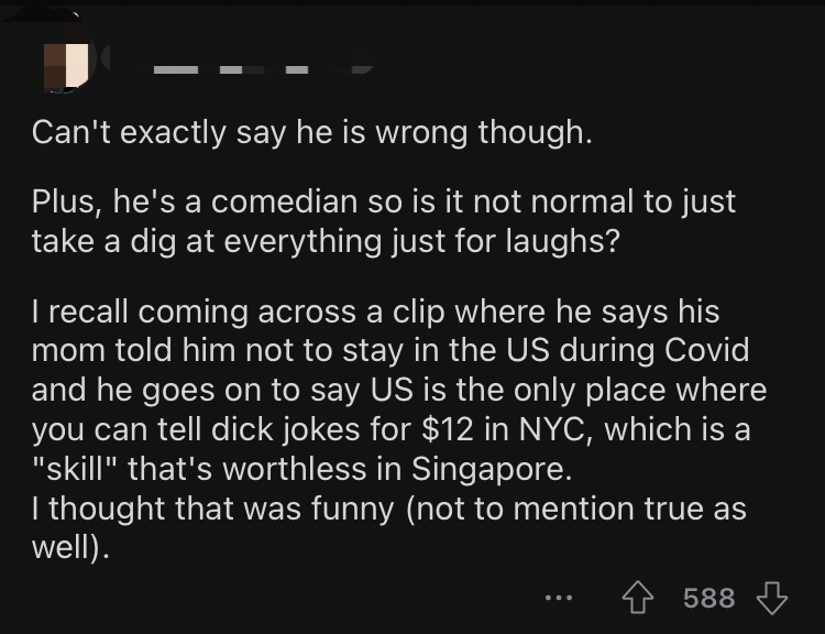 M'sian comedian ronny chieng calls s'pore 'a country of small island karens', triggers netizens comment 4