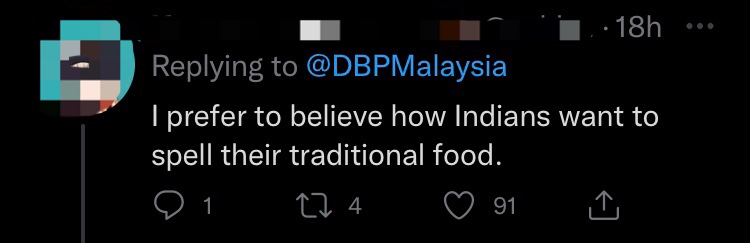 Thosai, dosa or tose? Here's the official bm spelling according to dbp comment 4