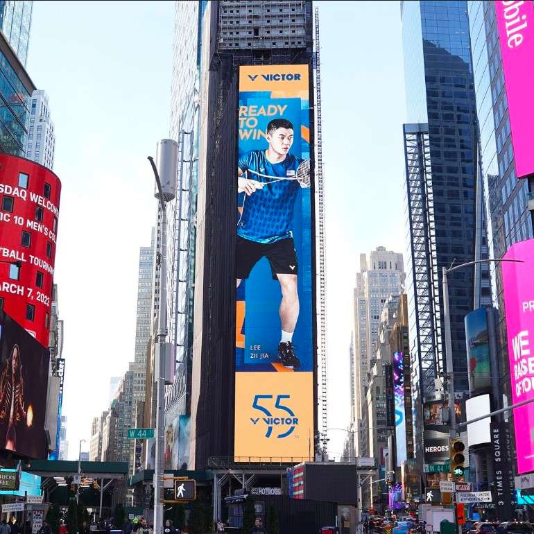 Lee zii jia appears on times square billboard