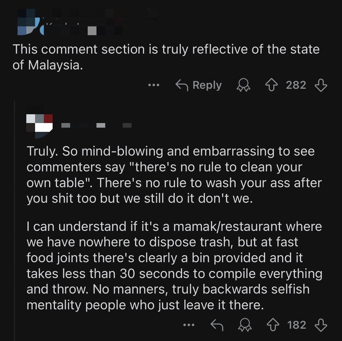 M'sian rants about customers not clearing the table after eating, sparks debate comment 4