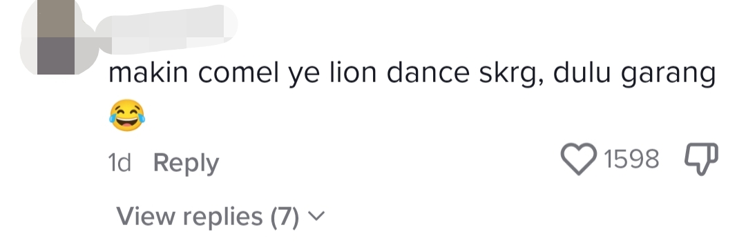 M'sian lion dance troupe performs using trending tiktok songs, netizens amused comment 1