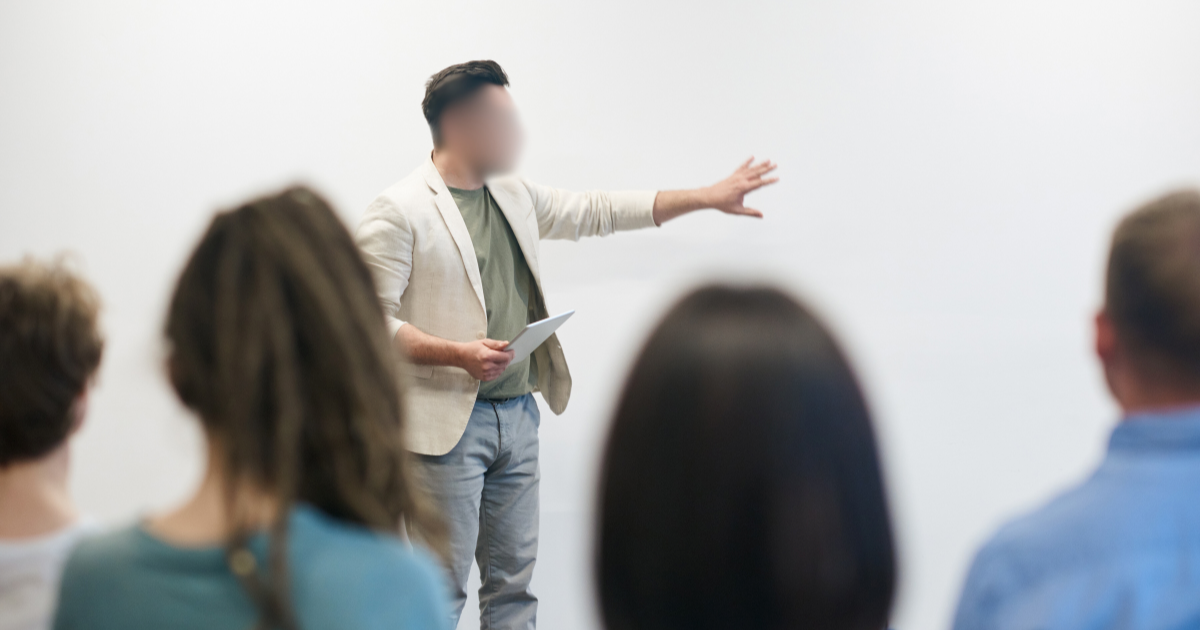lecturer teaching in a class