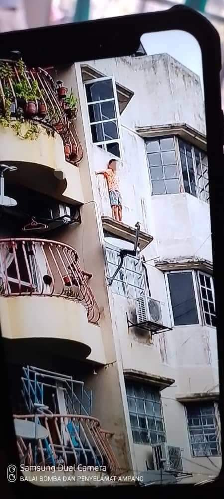 8yo child abuse victim rescued by firefighters from the 4th floor of ampang apartment