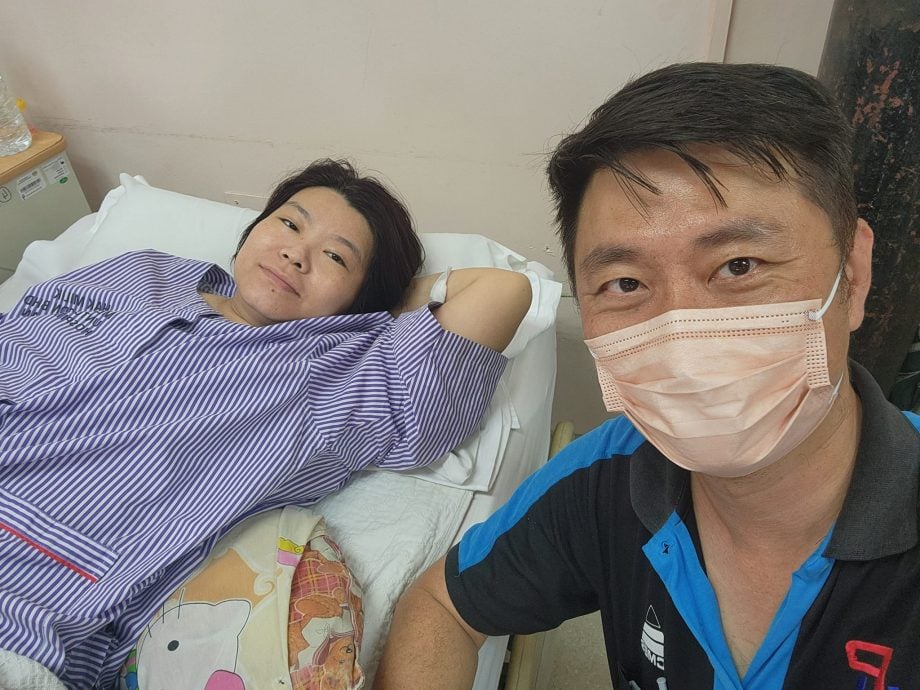 Lee and his wife waiting for brain surgery arrangement
