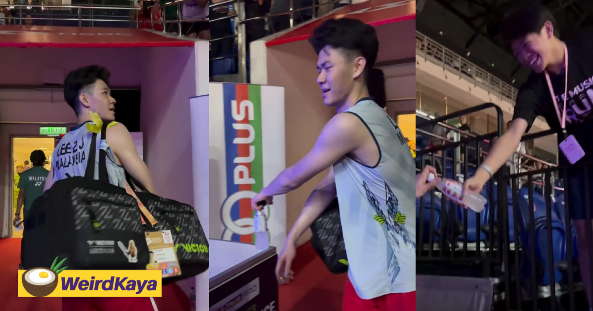 Lee zii jia stunned when asked to grab 100plus for a fan but eventually gives in | weirdkaya