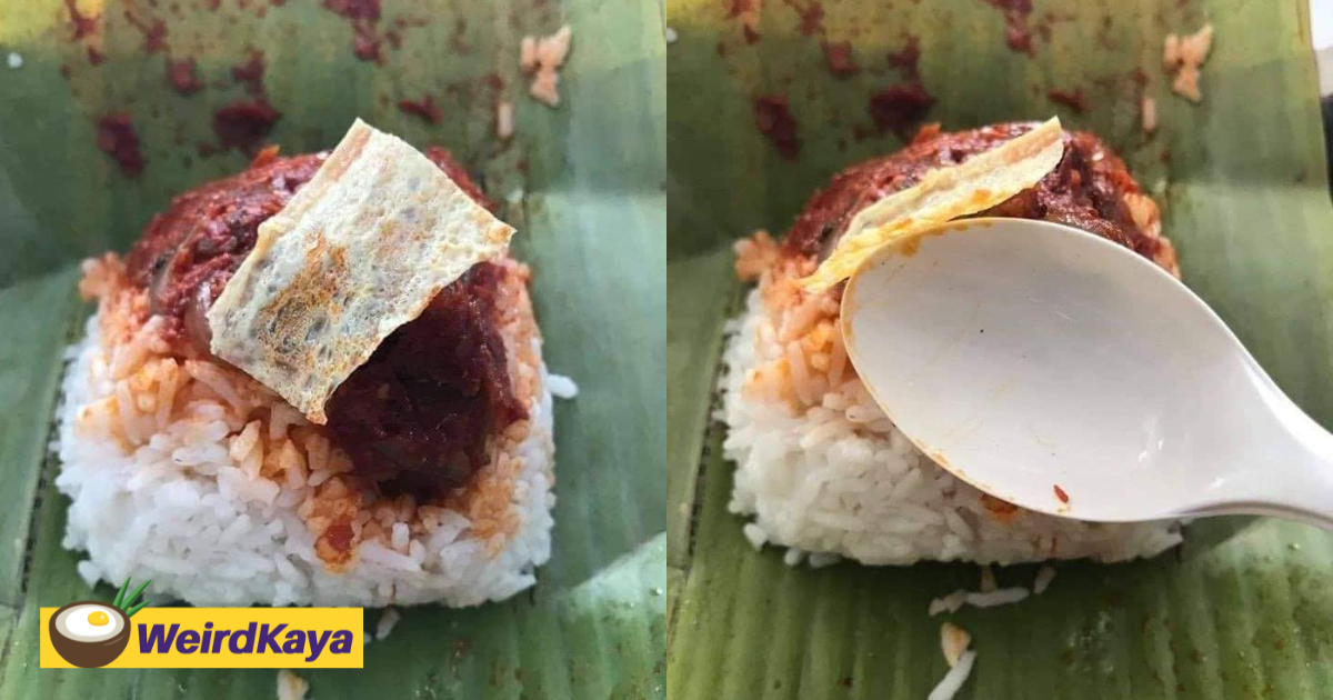 'like a sim card' - m'sian shocked to see super thin egg slice on top of nasi lemak | weirdkaya