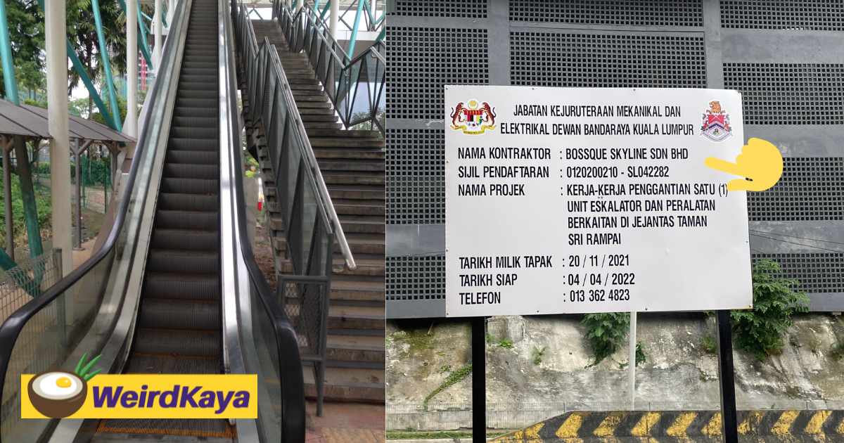 Netizens question choice of contractor in fixing escalator which was broken since 2016 at sri rampai lrt | weirdkaya