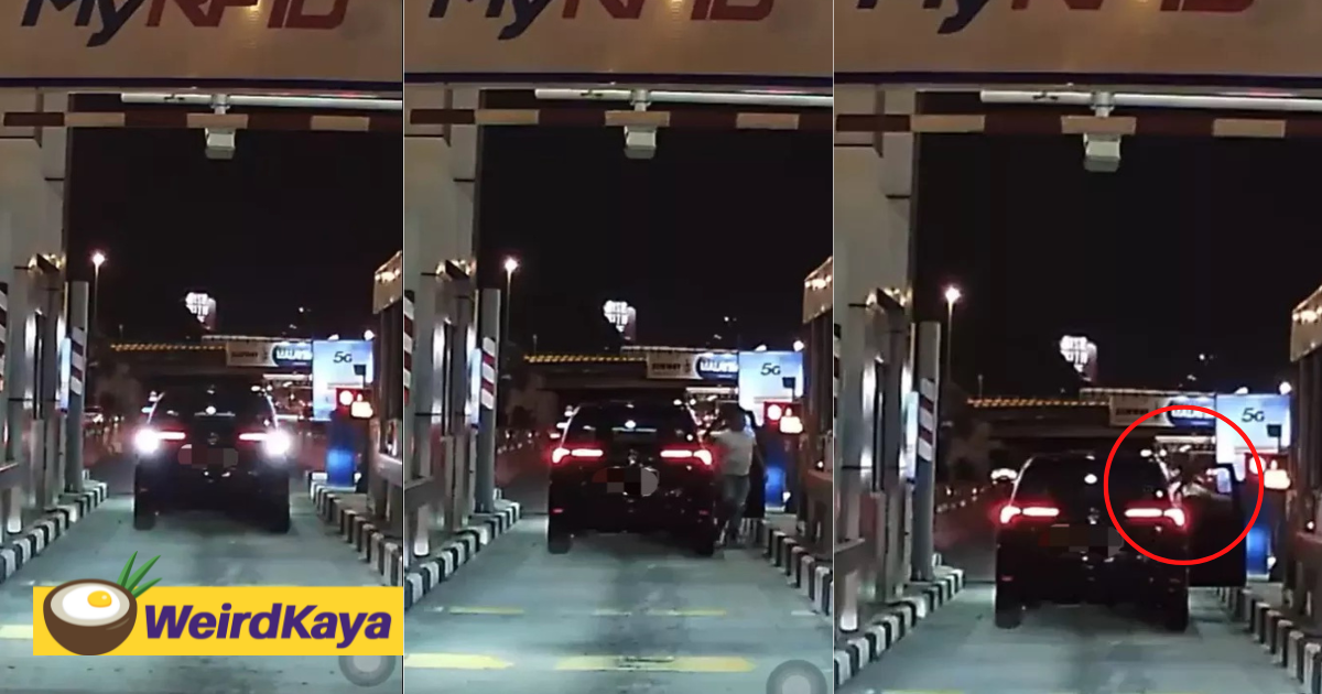 M'sian driver caught breaking toll boom gate out of frustration | weirdkaya