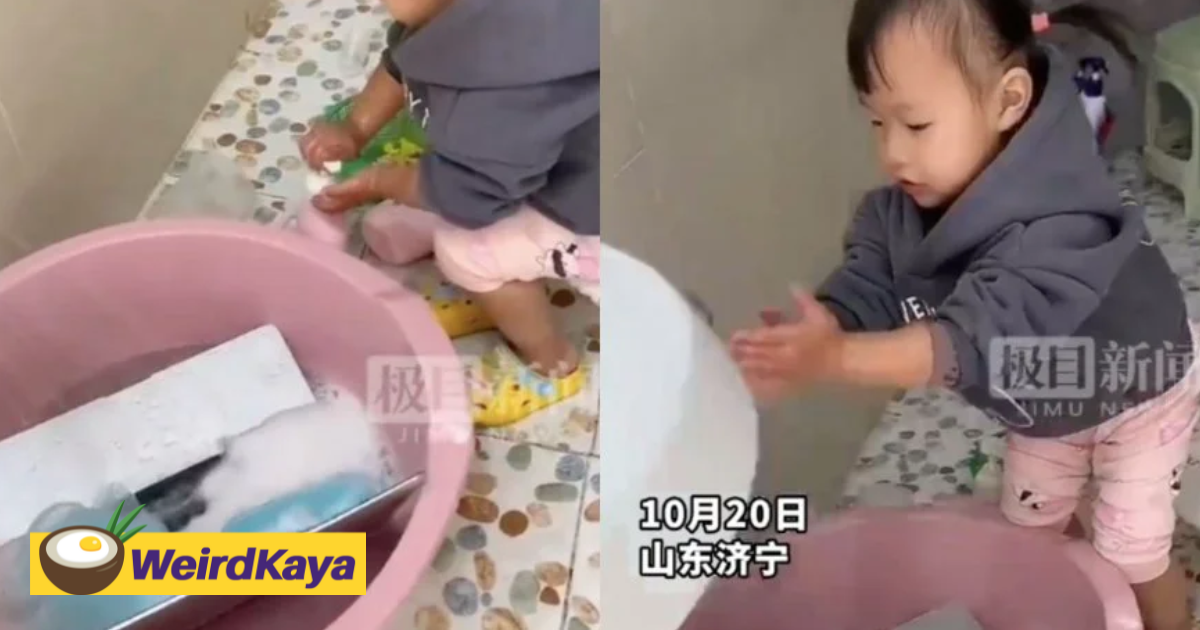 2yo chinese girl washes dad's macbook after hearing it had 