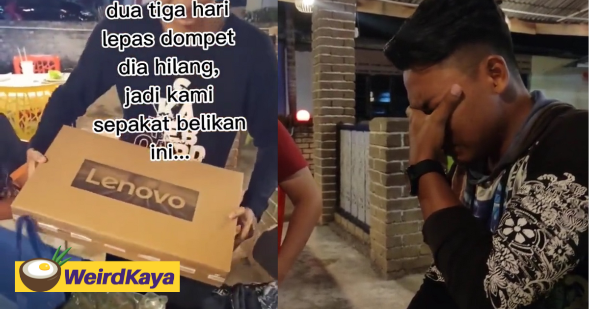 M'sian student cries after his friends surprise him with a new laptop | weirdkaya