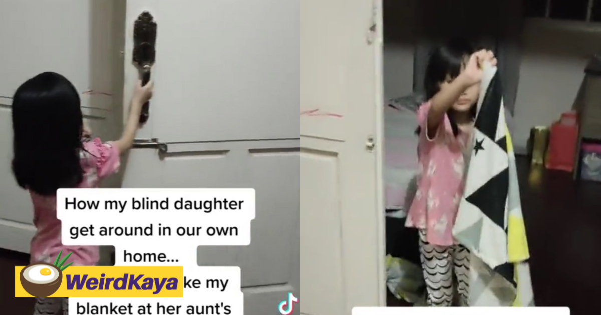 Sabah mum shares how her daughter helps her around the house despite her blindness | weirdkaya