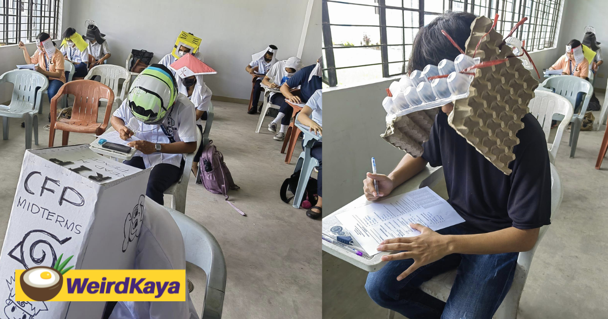This uni creatively prevents its students from cheating during exam with 'anti-cheating' hats | weirdkaya