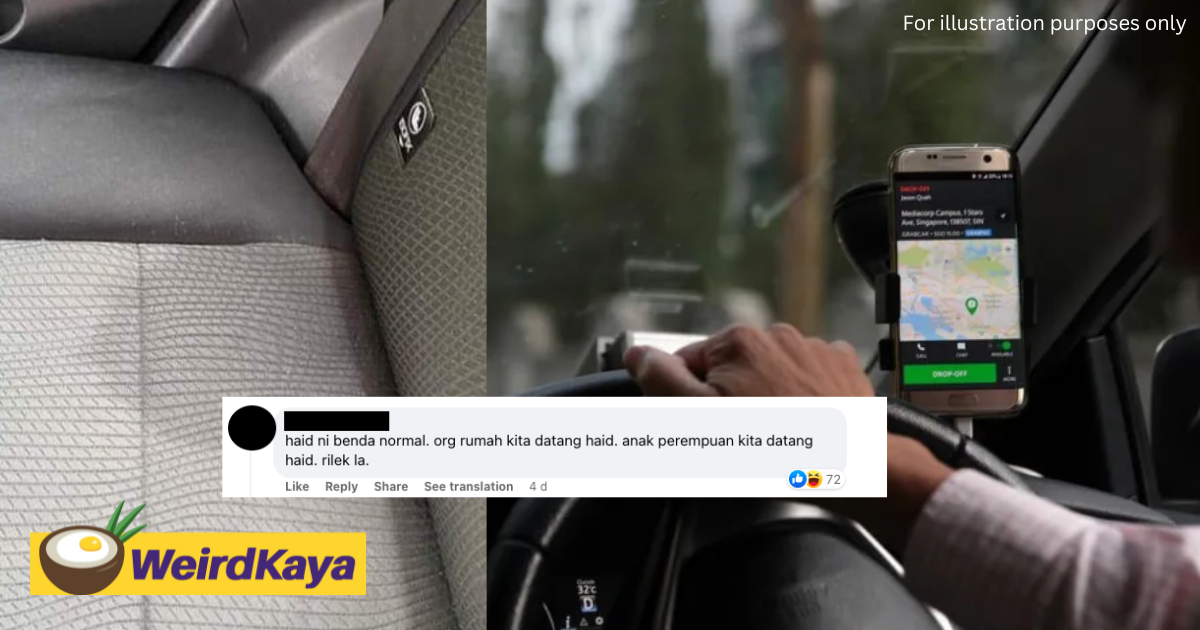 M'sian grab driver horrified to find car seat stained with period blood by passenger | weirdkaya