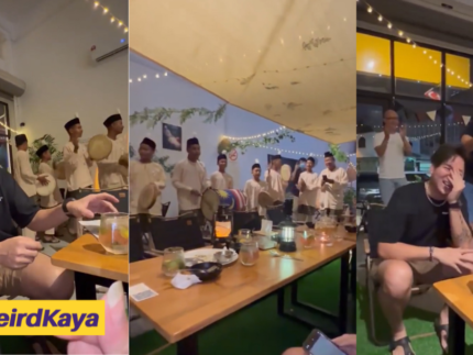 M'sian Man Bewildered With The Birthday Surprise By A Kompang Team His Friends Hired