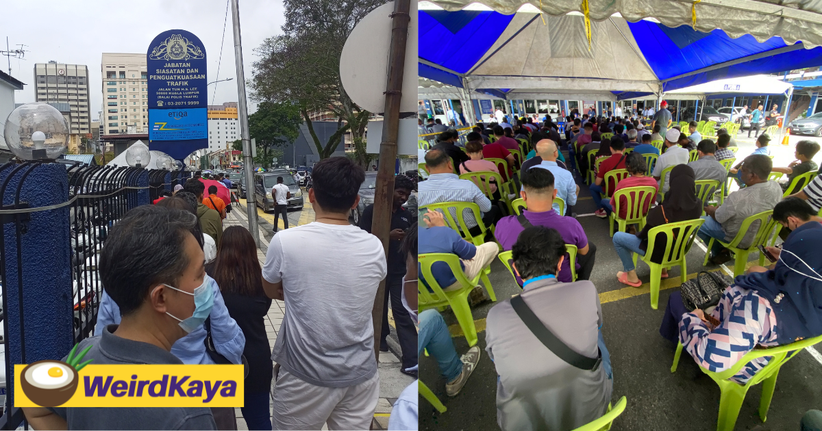 Long queues emerge as m'sians line up to get 50% off traffic fines | weirdkaya