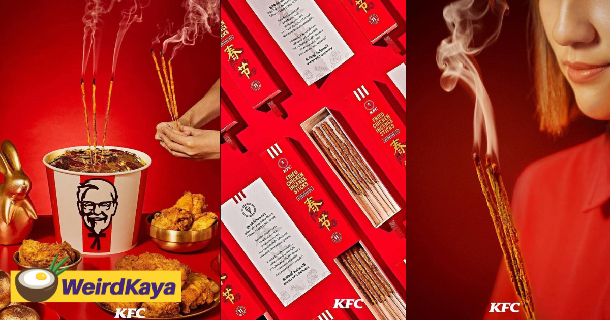 Kfc thailand unveils fried chicken incense sticks for cny, gets bashed for its poor taste | weirdkaya