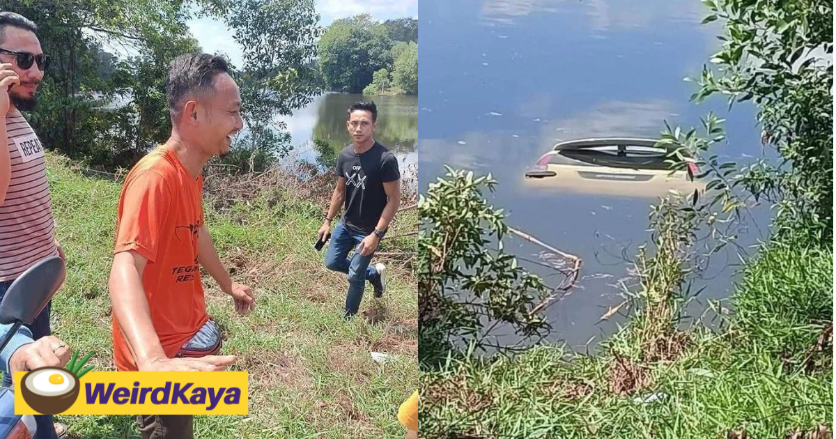 Brave johor man jumps into lake & rescues 3 car crash victims from drowning | weirdkaya