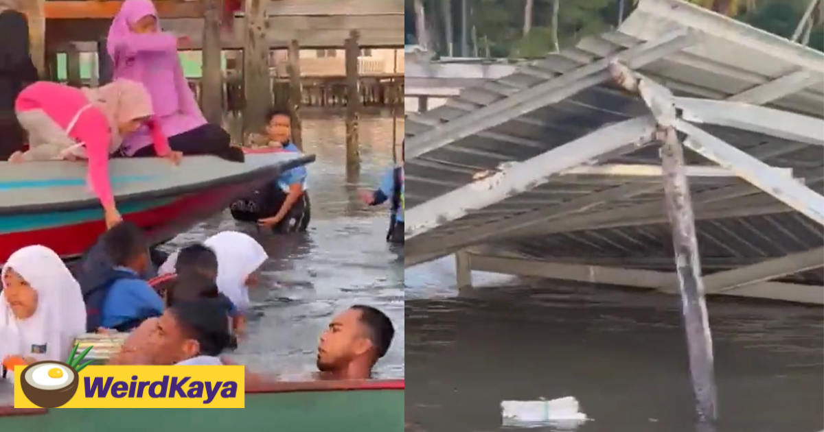 20 schoolchildren fall into the sea after wooden jetty in semporna collapses | weirdkaya