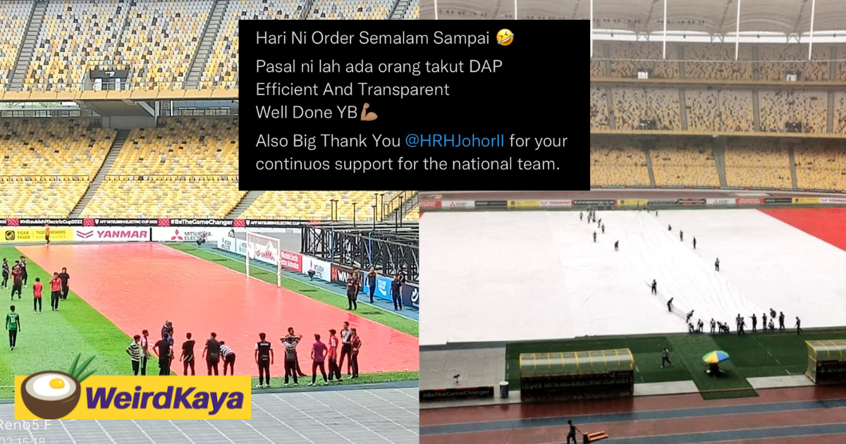 Hannah yeoh secures new canvas cover for bukit jalil stadium field, netizens praise her for acting quickly | weirdkaya