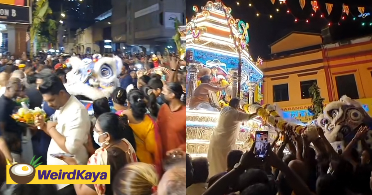M'sians wowed by lion dance joining thaipusam celebrations at ampang street | weirdkaya