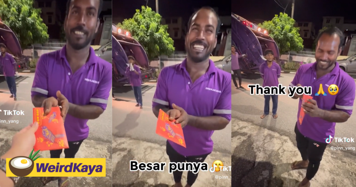 Generous m'sian gives angpau to garbage collectors & we're tearing up over their reactions | weirdkaya