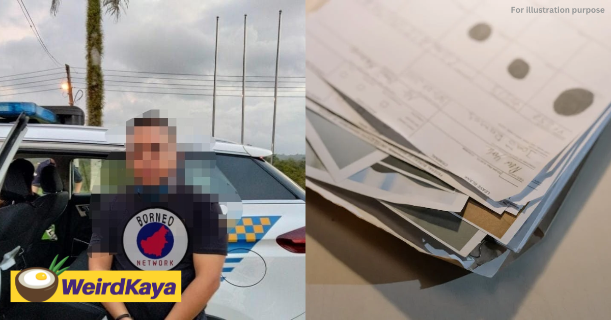 Kuching man pretends to be policeman to prank officers & ends up being arrested instead | weirdkaya