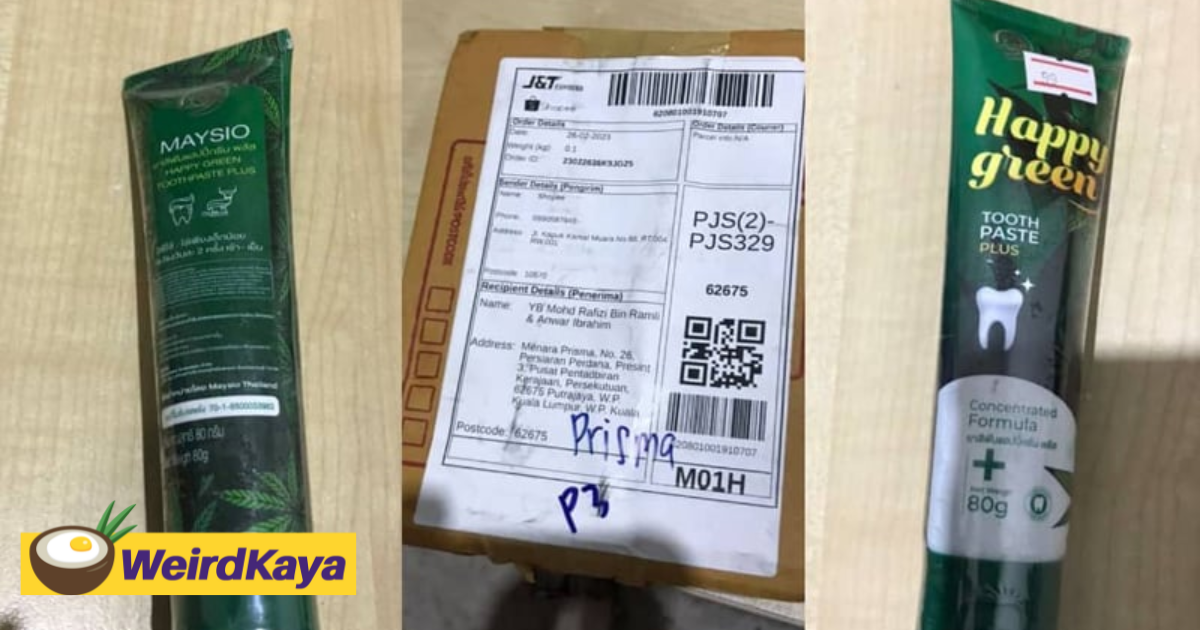 Unknown sender delivers cannabis toothpaste to m'sian politicians, police probing case | weirdkaya
